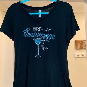 Ladies Birthday Entourage Rhinestone TShirt